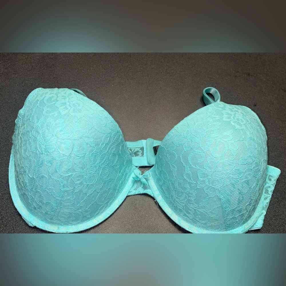 Lace Push-Up Bra in Aqua